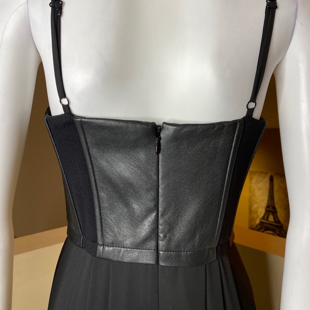 BCBGMAXAZRIA Leandra Leather Black Dress - Picture 12 of 16